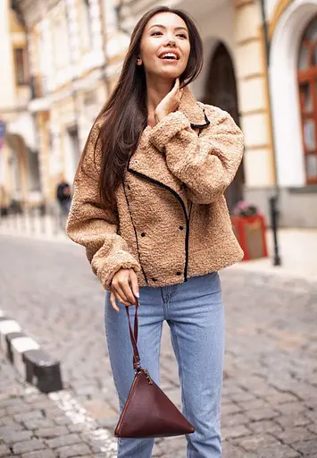 Шкіряна жіноча сумка-косметичка Піраміда Марсала - фото 9