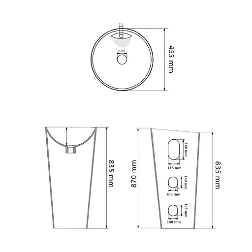 Умивальник підлоговий VBI Varsi white VBI-019016, Білий - фото 4