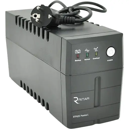 ДБЖ Ritar RTP625 (375W) Proxima-L, LED, AVR, 2st, 2xUNIVERSAL socket, 1x12V7Ah, plastik Case ( 300 x 100 x 140 )
