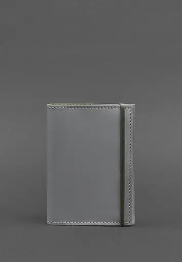 Кожаная обложка для паспорта 1.0 серая - фото 2