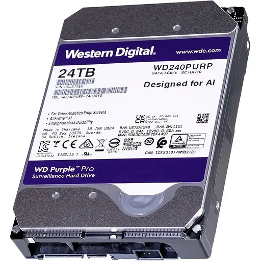 Жорсткий диск 3.5" Western Digital Purple Pro 24 TB SATA 512 MB (Western Digital240PURP) [141202] - фото 5