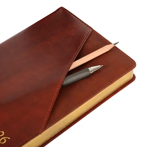 Дневник-деловая записная книжка А5 Leo Planner 2026 Whisky коричневый 368 страниц (252670) - фото 4