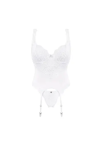 Комплект білизни Obsessive Amor S/M (білий) - фото 5