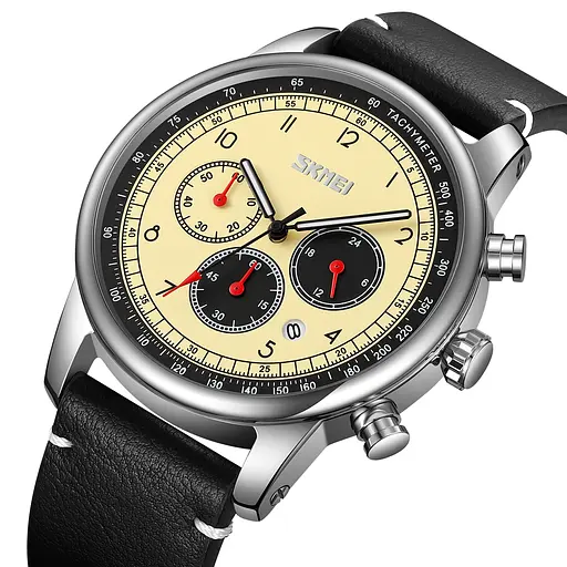 Наручний годинник чоловічий 9318BEBK Beige-Black Skmei acs0030930 - фото 2