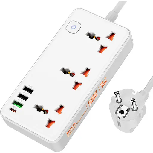 Сетевой фильтр Hoco AC8A Storm White (600101) [112739] - фото 2