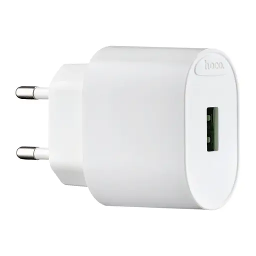 Мережевий зарядний пристрій Hoco C109A Fighter single port QC3.0 charger ( EU ) Білий - фото 1