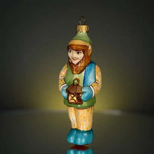 Ялинкова прикраса Різдвяні історії Ельф з ліхтарем скло (4820001045123) - фото 2