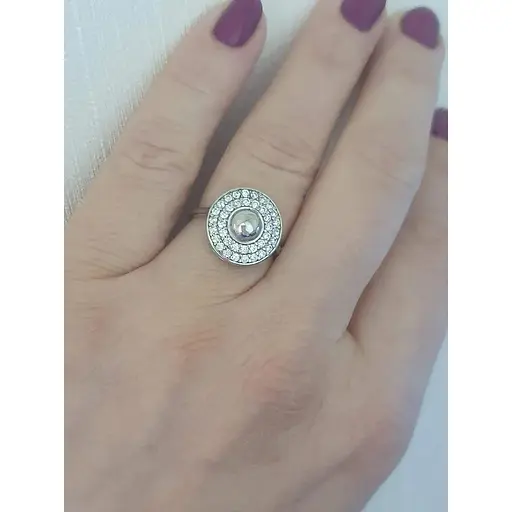 Серебряное кольцо Лазурит с фианитами. 1960р 17 - фото 2