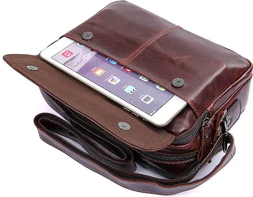 Чоловіча шкіряна сумка Vintage 23,5х17х5 см sum0012401 - фото 6