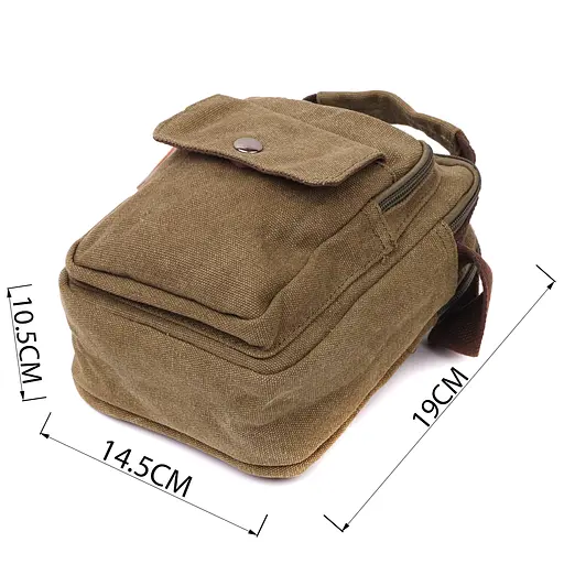 Цікава невелика чоловіча сумка із щільного текстилю Vintage 14,5х19х10,5 см sum0028942 - фото 3