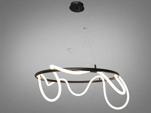 Підвісна LED люстра Шланг з серії "Роуплайт", 32Вт, чорна люстра шланг - фото 4