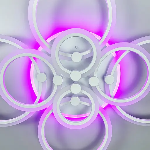 Світлодіодна люстра Senta на 8 кілець в білому корпусі Line.F A 2374/8 RGB WH - фото 7