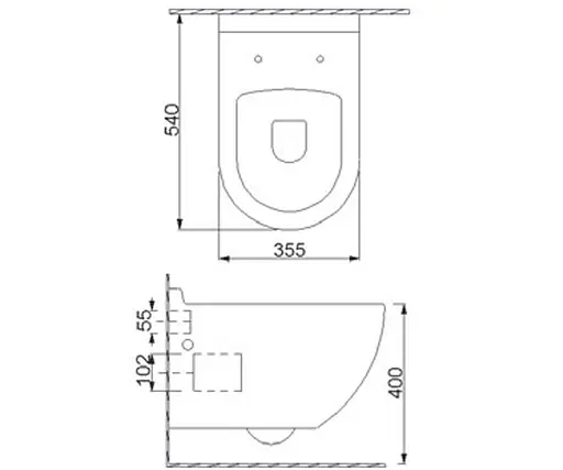 Унитаз подвесной Newarc 3825 с сидением Soft Close, Белый - фото 2