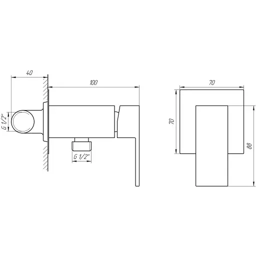 Змішувач вбудований Globus Lux Milano GLM-0-106MIX з гігієнічним душем Graphite 30412 - фото 2