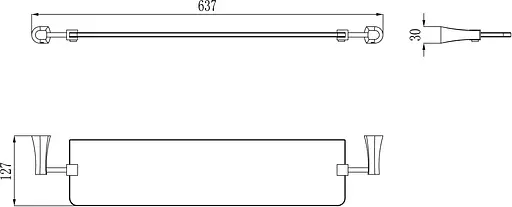 Полиця скляна Imprese Cuthna antiqua 160280, Бронза - фото 2