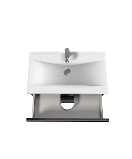 Тумба Мойдодир Rome 80-U с умывальником Debut 80 на подвесная/напольная Графит - фото 7