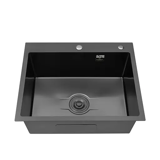 Кухонна мийка Kroner KRP Derby - 6050HM PVD (2,5/0,5 мм) CV027242, Чорний - фото 4