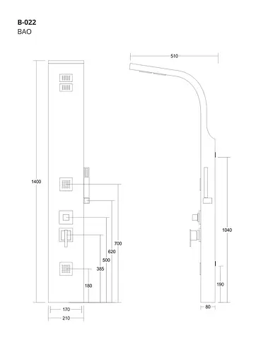 Душова панель Corsan Bao bamboo black B022MBL - фото 5
