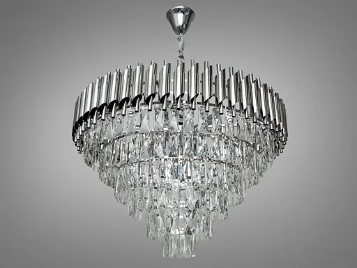 Каскадна кришталева люстра Діаша для вітальні на 15 ламп - фото 3