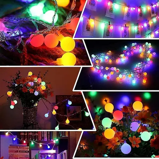 Гирлянда anorlite Fairy Lights Plug in Powered, 120LED 15M/49ft Globe String Lights, 8 режимов рождественских огней - фото 6