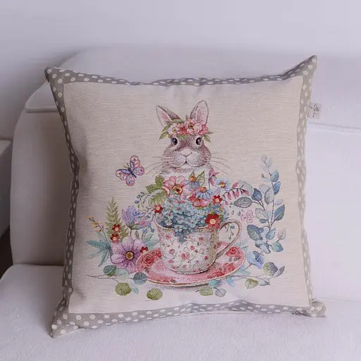 Подушка Прованс Чарівність Заєць гобелен 45х45 см (44284) - фото 3