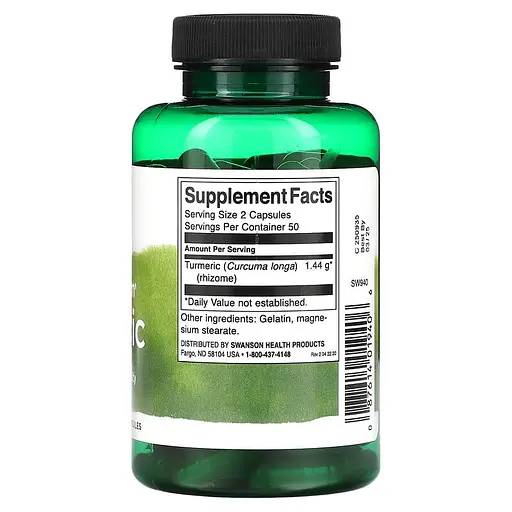 Куркума Swanson Turmeric 720 mg 100 caps (1086-100-13-9795217-20) - фото 2