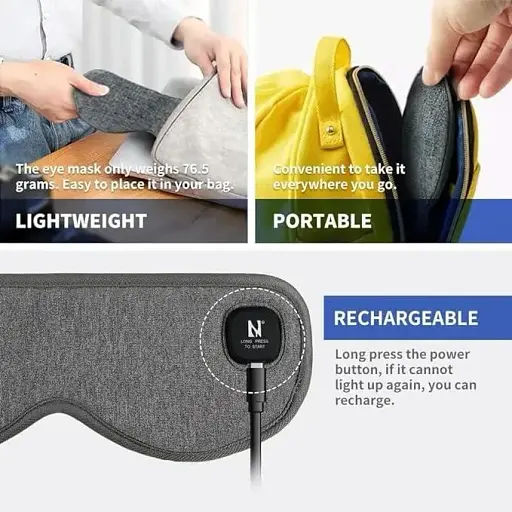 Бездротова маска для очей Cordless Heated Eye Mask AM-HE720 з підігрівом для теплотерапії - фото 4