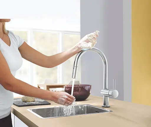 Сенсорный смеситель для кухни с выдвижным изливом Grohe Minta Touch 31358DC2 Нержавеющая сталь - фото 2