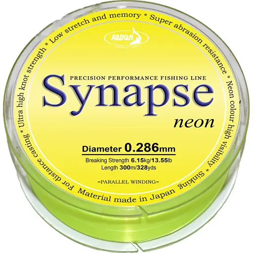 Волосінь Katran Synapse Neon 300 м (neon-yellow) 0.286 мм 13.55 lb