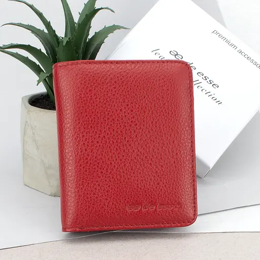 Гаманець жіночий шкіряний маленький De Esse LC89011-F9905 червоний - фото 1