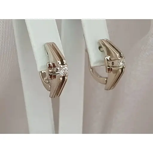 Золотые серьги с бриллиантами. 202248Б - фото 3