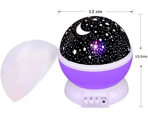 Детский вращающийся ночник проектор звездного неба Star Master Dream светодиодный LED светильник 5 Вт Фиолетовый - фото 4