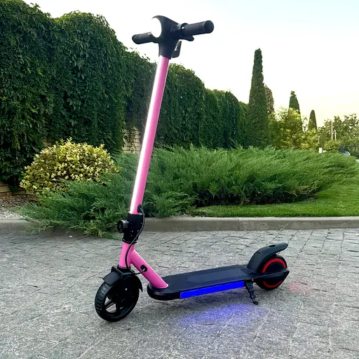 Детский электросамокат GIANT KIDS ES3 LED MAX | Розовый | С комбинированными тормозами и яркой LED подсветкой - фото 2