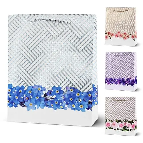 Пакет подарунковий паперовий L Floral, 30x41.5x12 см, 4 шт. в упаковці, R33177-L