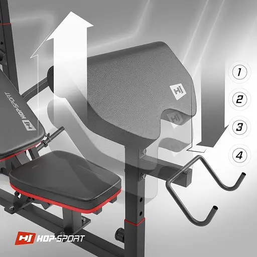 Скамейка тренировочная Hop-Sport HS-1075 Pro с партой Скотта - фото 8