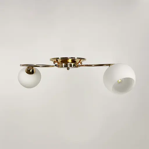 Золота люстра на 2 білих плафони | Арт. 91061/2 GD | Line F - фото 5