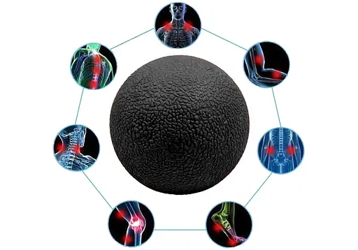 Массажный мячик EasyFit TPR 6 см черный (EF-2075-BK) - фото 2