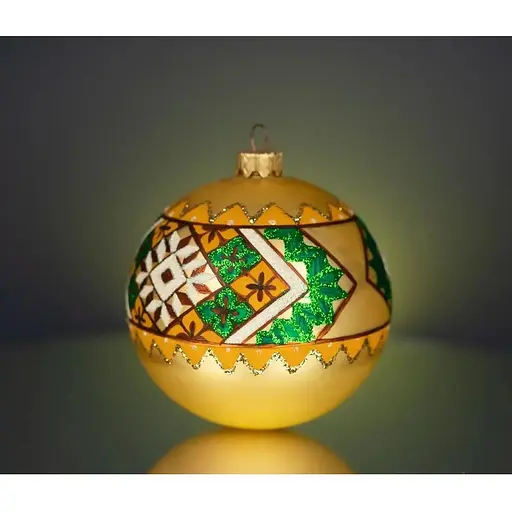 Набір ялинкових прикрас Різдвяні історії Код нації: Косівщина 3 кулі скло (4820001112948) - фото 6