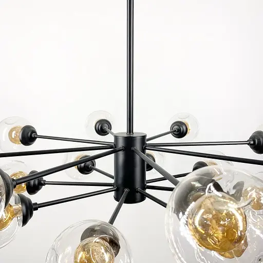 Люстра-молекула в чорному кольорі корпусу з 16 подвійними плафонами | Line F | Арт. 5033/16 - фото 3