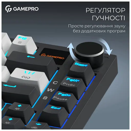 Клавіатура GamePro Asgard Valhalla Pro MK160B-D-Pro Rainy Switch Wireless/Bluetooth/USB UA Black (MK160B-D-Pro) - фото 4