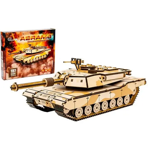 Деревянный 3D конструктор Абрамс PuzzleOk Puz-00939 187 деталей - фото 1