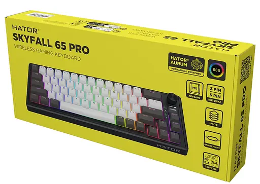 Клавіатура HATOR Skyfall 65 PRO Wireless Silent Switches US Grey Black (HTK4160) - фото 7