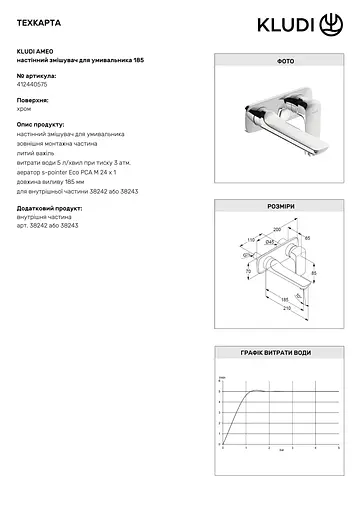 Смеситель для умывальника Kludi Ameo 412440575 - фото 3