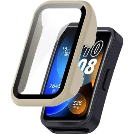 Чехол-накладка DK CDK для Huawei Band 10 Пластик Gloss Glass Full Cover (016251) (ivory)