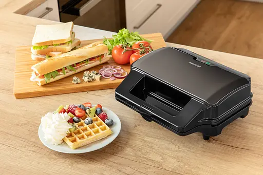 Мультимейкер Sencor 900 Вт комплект 4 пластини алюміній нержав.сталь пластик чорний - фото 3