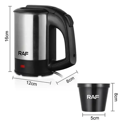 Компактный туристический чайник с двумя чашками RAF R7887 / Мини-чайник электрический - фото 3