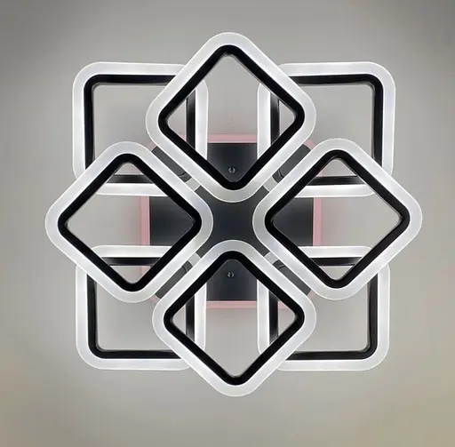 LED люстра на 4+4 ріжки квадратної форми Line.F A 2400/4+4S RGB BK - фото 7