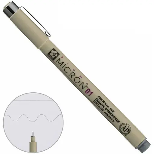 Лінер Pigma Micron (0.1) 0.25 мм Сірий Sakura - фото 1