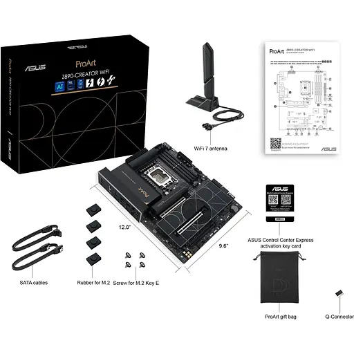 Материнська плата Asus Proart Z890-CREATOR WIFI s1851 Z890 4xDDR5 M.2 HDMI DP Wi-Fi ATX - фото 2