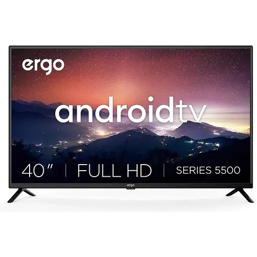 Телевізор 40 дюймів смарт на Андроїд — Ergo LED Full HD 40" (40GFS5500) - фото 1